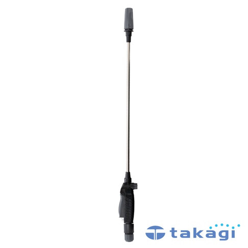 長型洗車清潔噴水槍，配備黑色握把和銀色金屬管，頂端為灰色噴嘴。