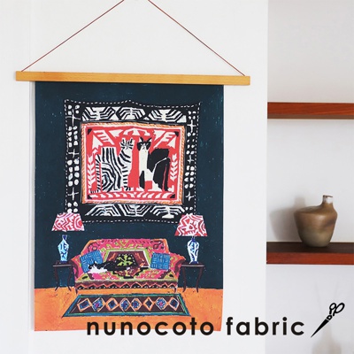 無框帆布藝術海報-有貓咪掛毯的房間 (小)