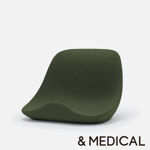 舒腰正姿座墊 HB 高背款，綠色織物材質，流線型設計，提供良好支撐。