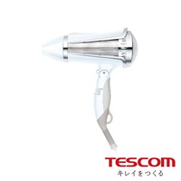 TID962 大風量負離子吹風機，白色機身，具有銀色裝飾和多段風速切換按鈕。