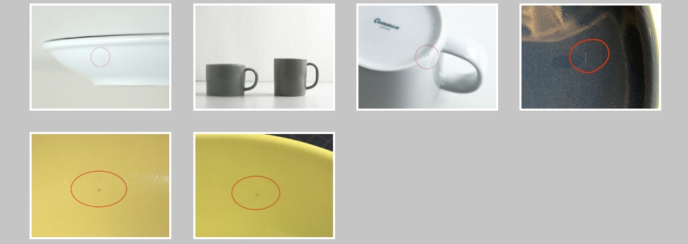 陶瓷料理深碗，15公分，材質為陶瓷，呈現白、灰、藍、黃四色，碗身光滑，部分圖片顯示細微氣孔或雜質。