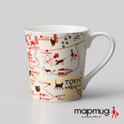 office67 mapmug手繪地圖馬克杯(散步貓咪系列-東京篇)