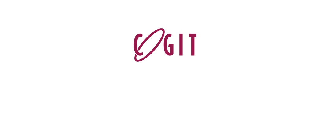 深紅色「CGIT」標誌，由一個彎曲的線條環繞一個字母「C」組成，旁邊是「GIT」字樣。