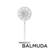 The GreenFan 風扇，白色，具備圓形扇網、直立式機身與圓形底座，整體為簡約設計。