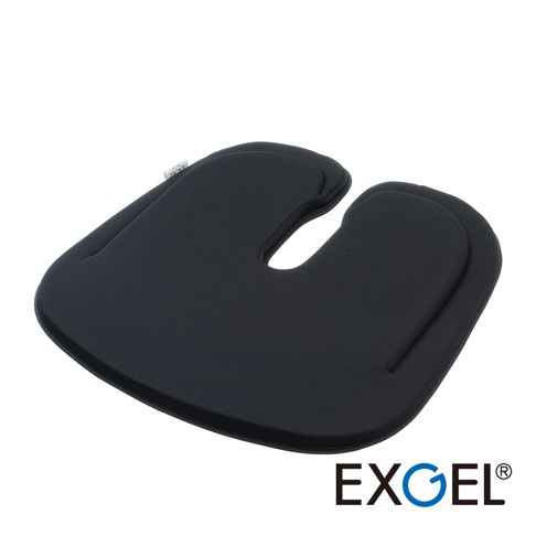 HUG DRIVE ENZA CUSHION 汽車用U字型坐墊，黑色，布面材質，帶有品牌標誌。