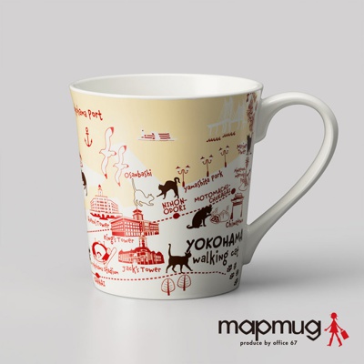 office67 mapmug手繪地圖馬克杯 (散步貓咪系列-橫濱篇)