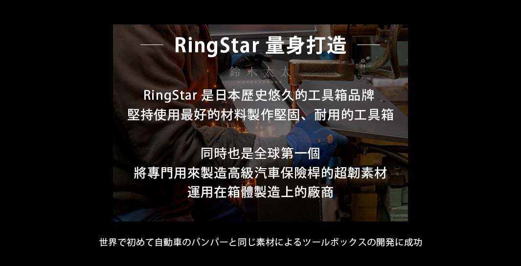 Starke-R 超級長籃，由堅固耐用的金屬製成，呈現金屬原色，是專為汽車保險桿製造所使用的超輕量材料所製成的工具箱。