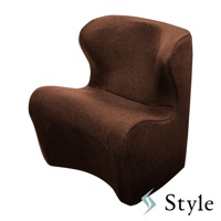 Dr. Chair Plus 舒適立腰調整椅，加高款，深棕色織物材質，流線型設計，帶有扶手和高椅背。