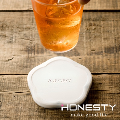 karari 矽膠防滑隔熱花型杯墊二入組