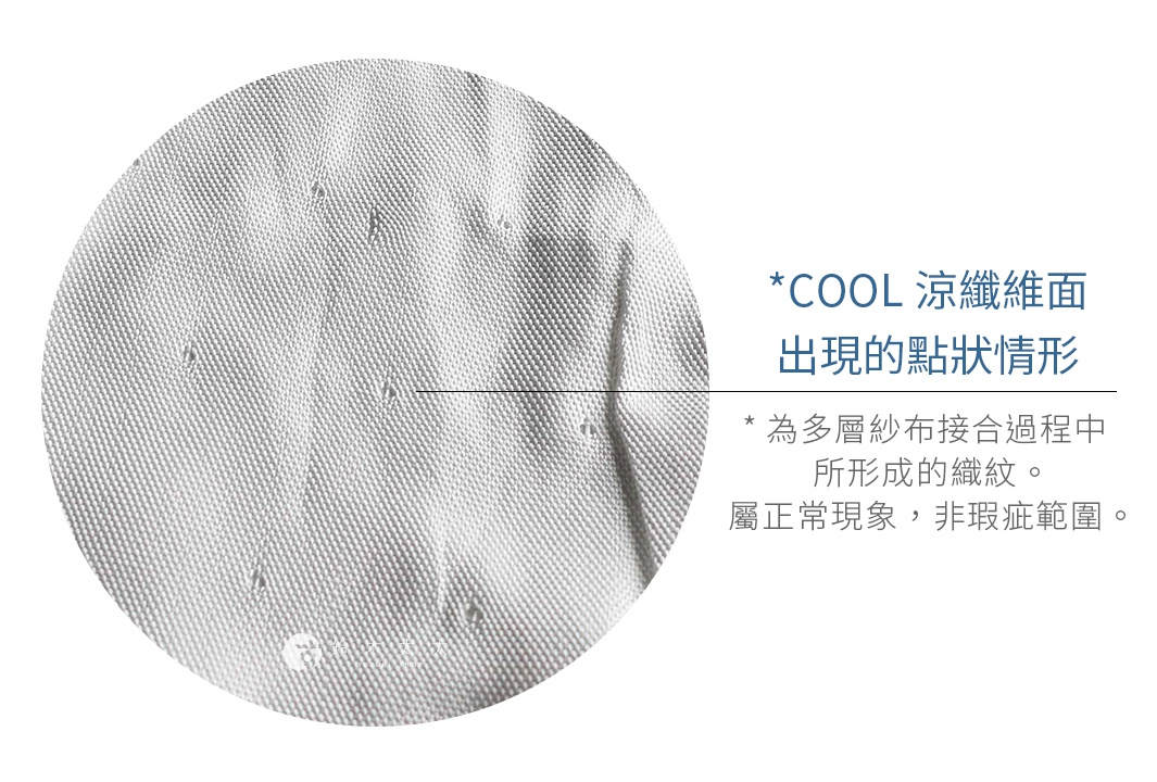 白色二層紗材質，表面有規則的織紋與點狀紋理，呈現絲滑透氣的質感。