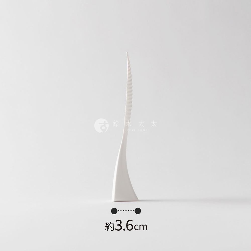 白色站立式飯匙，寬約3.6公分
