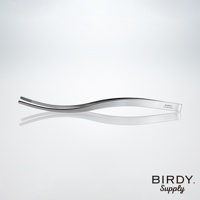 銀色金屬調酒夾，前端有細緻的鋸齒紋路，整體呈現優雅的曲線，品牌標誌「BIRTY by Erik Lorincz」壓印於夾體一側。