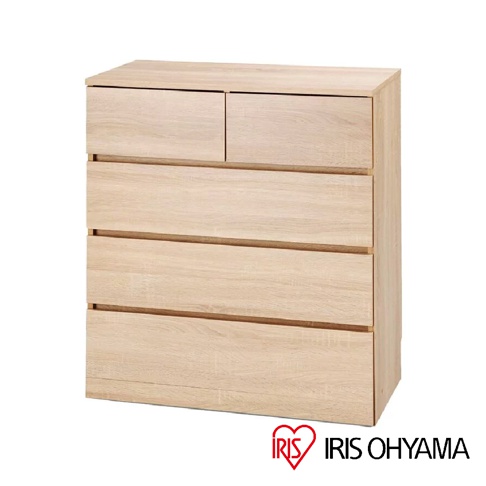 淺木紋色木製收納櫃，配有兩個頂部抽屜和四個較大的底部抽屜，整體呈現簡潔現代的設計風格。