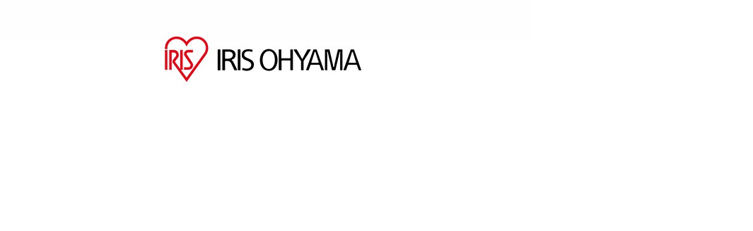 IRIS OHYAMA 品牌標誌，包含紅色愛心圖案和黑色文字 IRIS OHYAMA。
