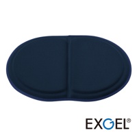 深藍色MINI PUNI Plus坐墊，橢圓形設計，表面有兩條縫線分隔，邊緣有深藍色滾邊。