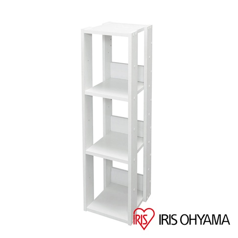 簡約風格的白色三層收納架，材質為塑膠，寬度約20公分，適合居家空間收納。