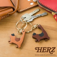 職人手作皮革貓咪造型鑰匙圈 KE-211 (共5色)