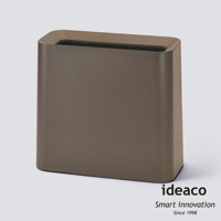 一個方形、淺棕色的垃圾桶，容量約 11.5 公升，採用光滑的塑膠材質，頂部邊緣有圓潤的弧度。