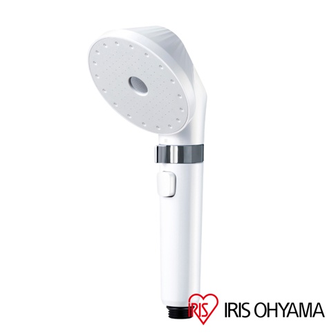 IRIS OHYAMA MICOLA 超微細泡蓮蓬頭，白色，帶有調節開關，黑色接頭。