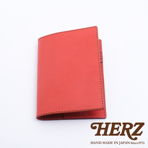 紅色皮革B6尺寸記事本書套，手工縫製，簡約設計，適合放入B6筆記本。