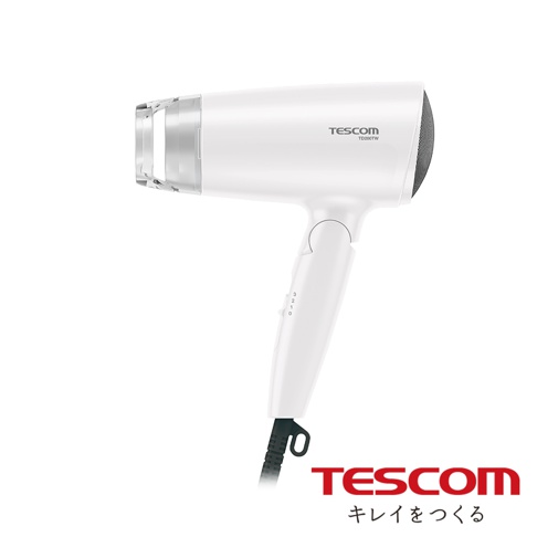 TESCOM TD200TW 輕量型負離子吹風機，清新白色，附有風量調整開關。