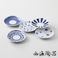 波佐見燒 藍玉紋五件式醬料碟