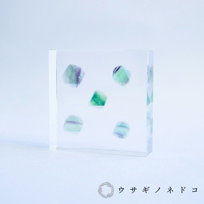Sola Tile 1.5cm厚切型片狀標本 螢石 (八面體)