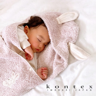 今治厚感兔耳連帽浴巾