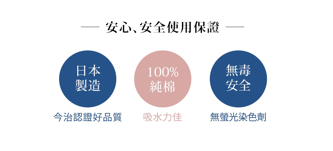 今治KAKUTERU純棉毛巾，日本製造，100%純棉，無毒安全，無螢光染色劑。