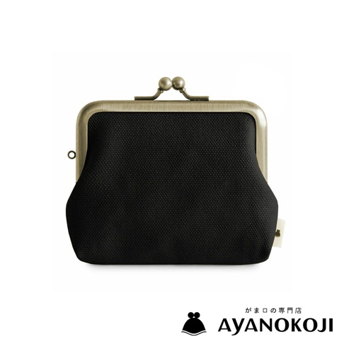 京都職人手作 AYANOKOJI 黑色純棉帆布 3.5 吋口金零錢包