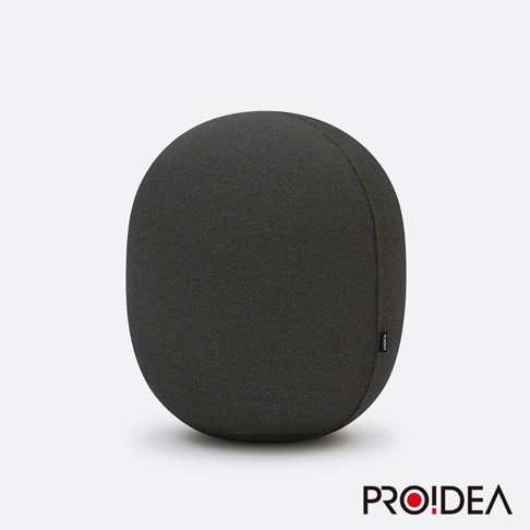 MALLOW Knit 收納彈力平衡球，標準款，深灰色針織布材質，圓球形，側面有品牌標籤。