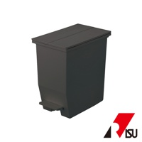 SOLOW 20L 踩踏對開分類垃圾桶，深灰色，帶有腳踏板和可開合的頂蓋，材質為塑膠。