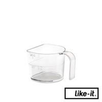 like-it 品牌透明塑膠量杯，附有 1 和 1/2 的刻度