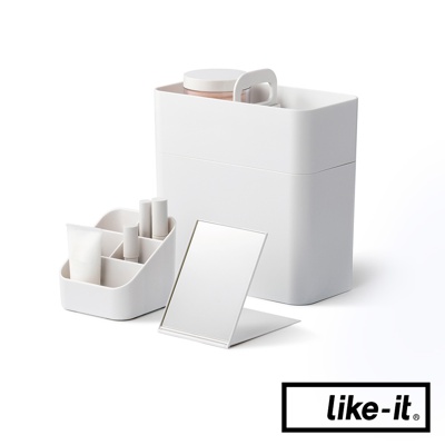like-it 手提式雙層化妝品收納箱