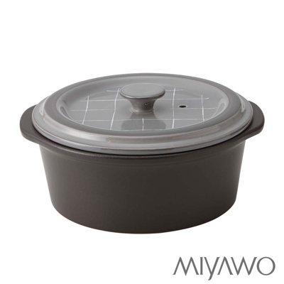 MIYAWO日本宮尾 IH系列7號耐溫差陶土湯鍋1.7L (極簡風格)