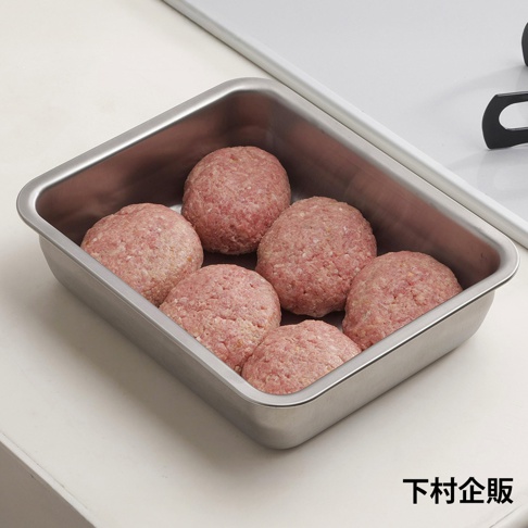 下村企販不鏽鋼調理保存盒內有六個生肉餅