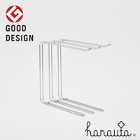 不鏽鋼製三桿抹布架，銀色，簡約設計，用於收納和瀝乾抹布。