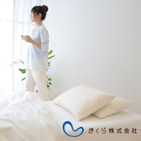 兩件式飯店風格輕奢羽絨枕，白色蓬鬆柔軟，搭配白色床單與窗邊綠植，呈現居家舒適感。