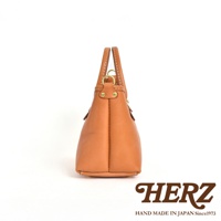 職人手作皮革迷你托特包，棕褐色，全粒面皮革，簡約設計，配有雙提把和金色五金配件。