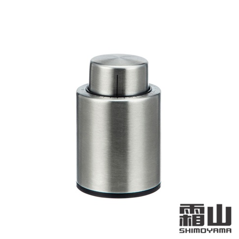 銀色304不鏽鋼製成的圓柱形酒瓶塞，頂部有旋轉刻度盤，側面有時間紀錄的標記。