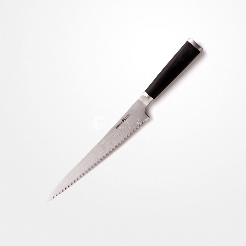 志津匠 都 HARD Bread knife 歐式麵包刀，寬鋸齒狀刀刃，黑色手柄