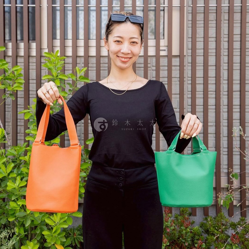 M_京都職人手作單肩手提水桶托特包-12