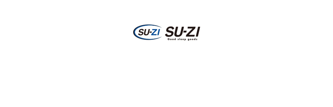SU-ZI 品牌標誌，包含一個藍色橢圓形框內有「SU-ZI」字樣，以及右側較大的黑色「SU-ZI」字樣，下方襯有「Good sleep goods」小字。