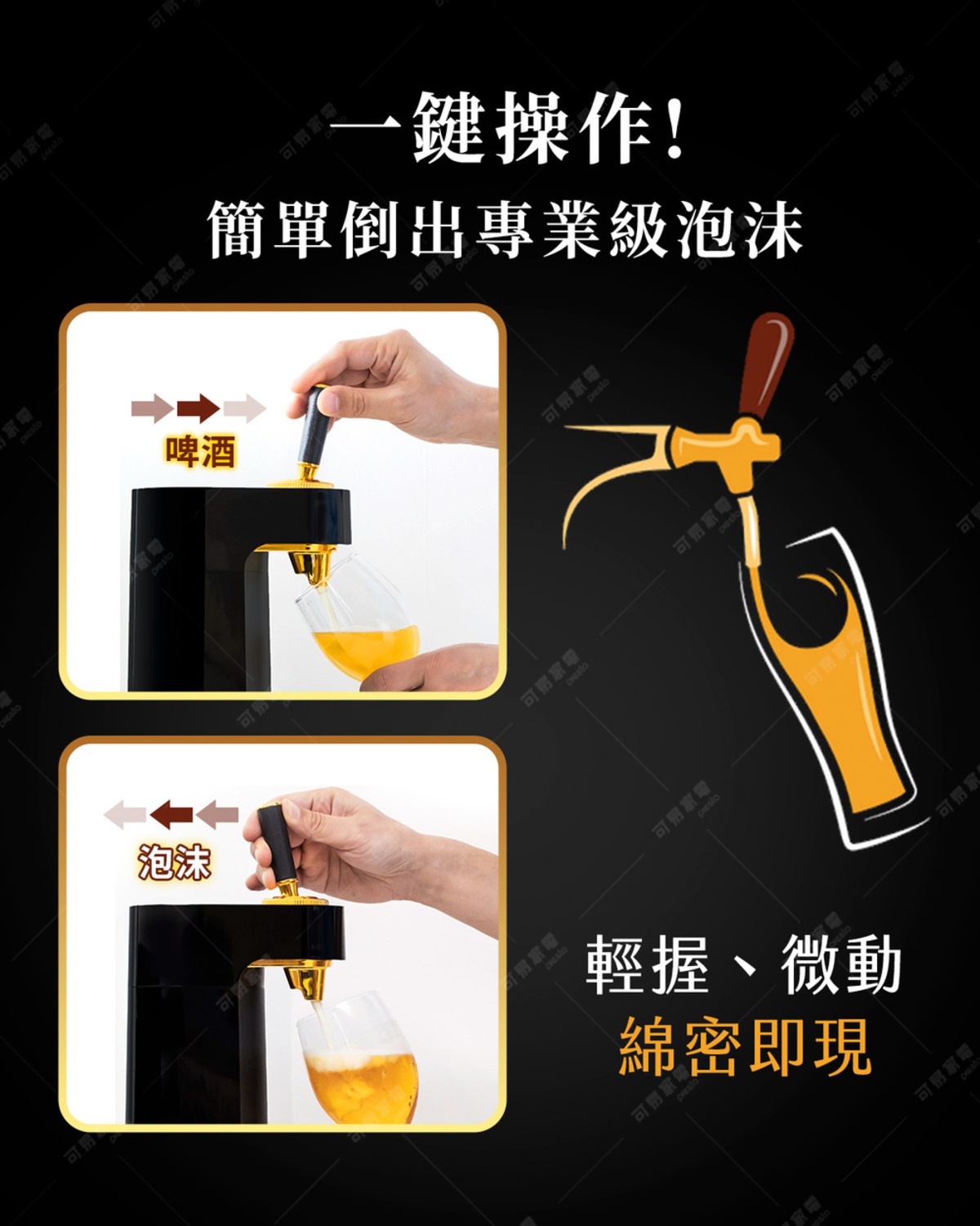 一鍵操作！簡單倒出專業級泡沫，擰握微動綿密即現