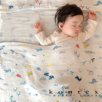 二層紗童趣塗鴉柔暖嬰兒毯 (共4色)