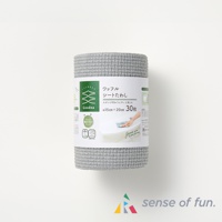 一捲灰色鬆餅紋潔淨海綿巾，上面有日文標示，顯示尺寸約15cm x 20cm，共30片。