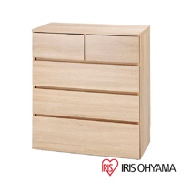 淺木紋色木製收納櫃，配有兩個頂部抽屜和四個較大的底部抽屜，整體呈現簡潔現代的設計風格。