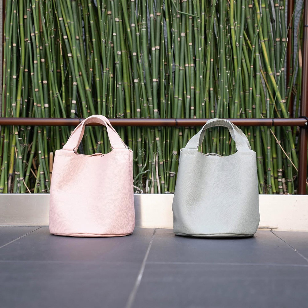 M_京都職人手作單肩手提水桶托特包-6