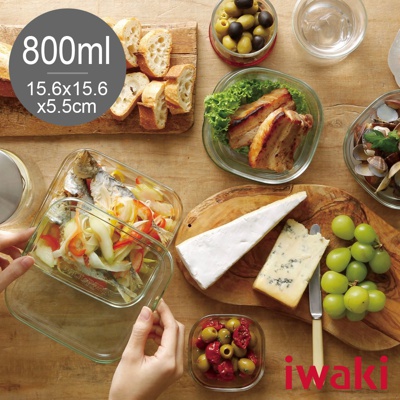 耐熱玻璃方形微波保鮮盒-800ml