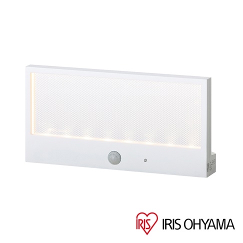 IRIS OHYAMA LED 電池式造型感應燈 BSL-SMSP 薄型站立款，有感應器與小圓點，底部有開關。